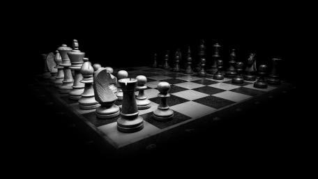 Monochrome Mastery on the Chess Board wallpaper