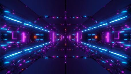 Neon Tunnel Vision in 4K wallpaper