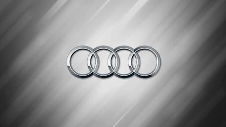Sleek Audi Logo on Modern Background wallpaper