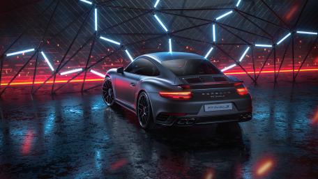 Porsche 911 Turbo S in Neon Dreamscape wallpaper