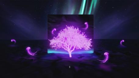 Enchanted Night Tree with Aurora Glow wallpaper