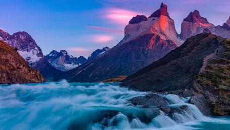 Torres del paine national park waterfal wallpaper