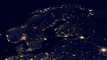 Night Lights of the Scandinavian Peninsula v2012 wallpaper