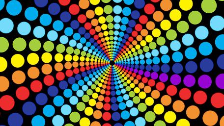 Vibrant Swirl of Colorful Dots in 4K Resolution wallpaper