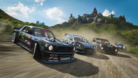 Rally Cars in Action on a Dusty Track 4K wallpaper