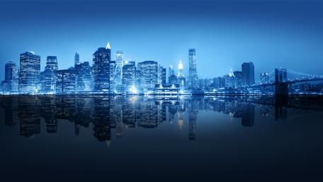 New York reflection wallpaper