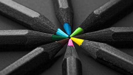 Vibrant Tips Amidst Monochrome wallpaper