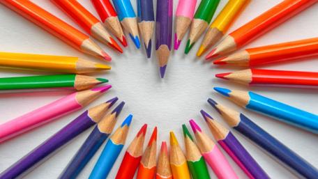 Colorful Heart of Pencils Artwork wallpaper