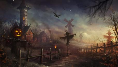 Haunting Halloween Nightscape wallpaper