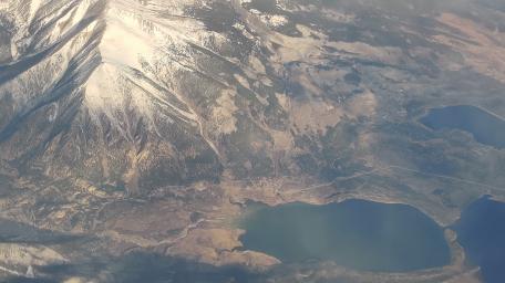 Stunning Aerial View of Rocky Mountains and Lakes wallpaper