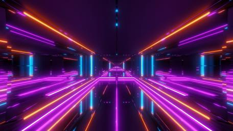 Neon Light Tunnel in 4K wallpaper