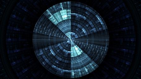 Futuristic Circular Digital Patterns wallpaper