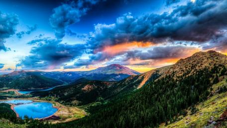Mountain Serenity at Sunset wallpaper