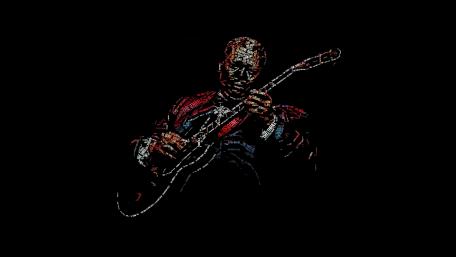 Guitar Virtuoso in Abstract Art wallpaper