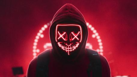 neon red mask wallpaper