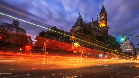 Vibrant City Lights at Dusk wallpaper