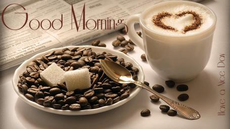 Morning Bliss with Coffee and Beans wallpaper