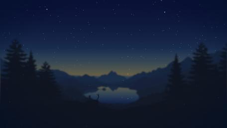 Moonlit Serenity Amidst Silent Peaks wallpaper