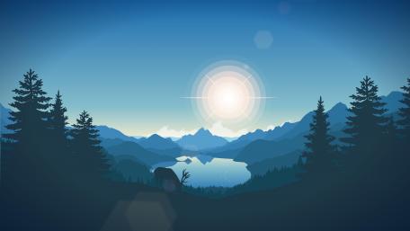 Mystical Blue Dawn in Serene Landscape wallpaper