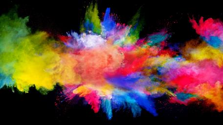 Vibrant Colorful Explosion on Black Background wallpaper