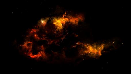 Mystical Cosmos in Fiery Hues wallpaper