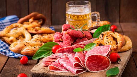 Savory Delights of Charcuterie and Beer Pairing wallpaper