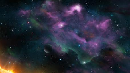 Galactic Wonders Beyond the Horizon wallpaper