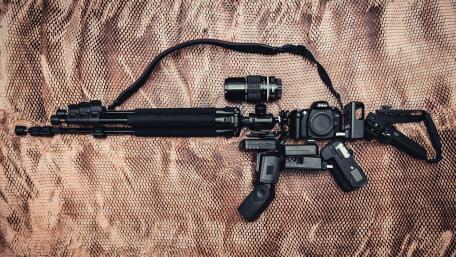Photographer's Essentials on Textured Backdrop wallpaper