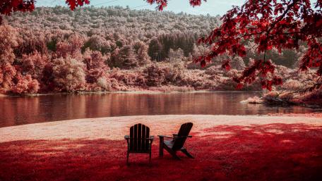 Serene Autumn Reflections in Nature wallpaper