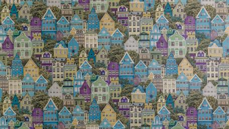 Whimsical Village Tapestry in 4K Detail wallpaper