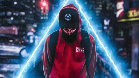 Man with red hoodie wallpaper