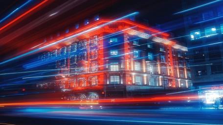 Vibrant City Lights in Motion wallpaper