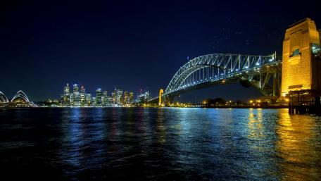 City view from other side of river wallpaper