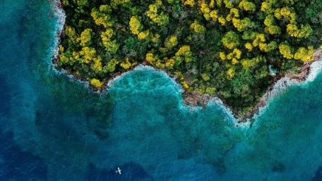 Coastal Serenity from Above wallpaper