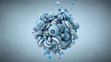 Blue Abstract Spheres Explosion wallpaper