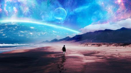 Mystical Horizon on an Alien Shore wallpaper