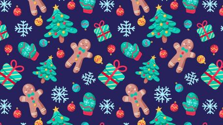 Festive Holiday Delight with Gingerbread Friends wallpaper