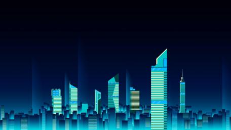 digital city wallpaper
