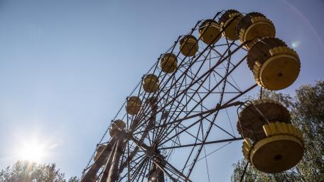 Haunting Beauty of an Abandoned Ferris Wheel in Pripyat wallpaper