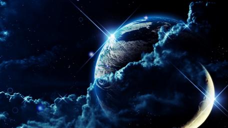 Mysterious Dark Space Planet wallpaper