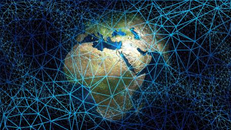 Stunning Networked Earth in Space Wallpaper wallpaper