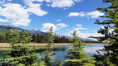 Mountain landscape and lake wallpaper