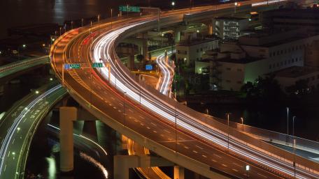 Light Trails in Yokohama wallpaper