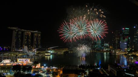 Firework Display at Marina Bay for the Chinese New Year wallpaper