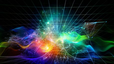 Dynamic Multicolor 3D Network Art wallpaper