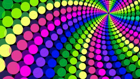 Vibrant Swirls of Colorful Dots wallpaper