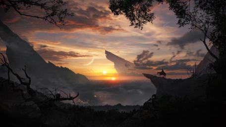 Mystical Dusk in an Ethereal Realm wallpaper