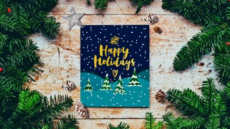 Festive Christmas Greetings Card Design wallpaper