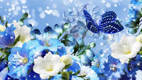 Blume mit Schmetterling wallpaper