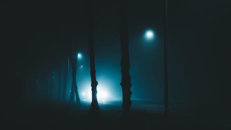 Hazy street at night wallpaper